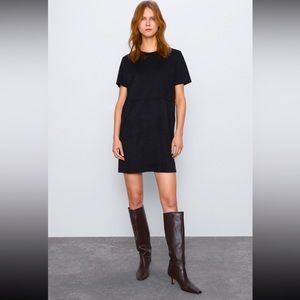 Zara round neck mini dress with short sleeve